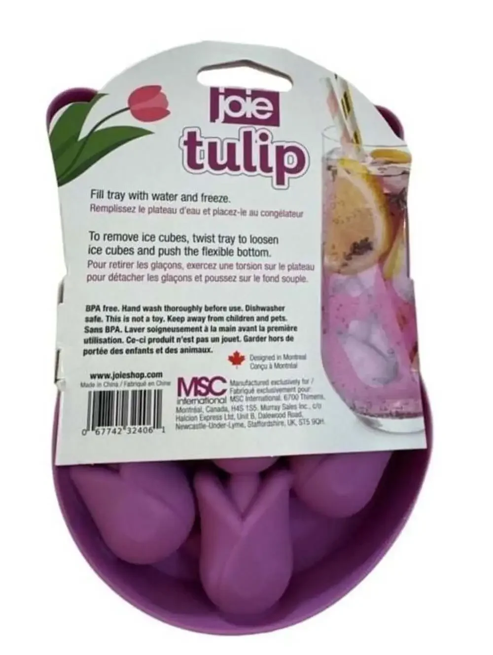 Joie Tulip Silicone Ice Cube Tray Purple